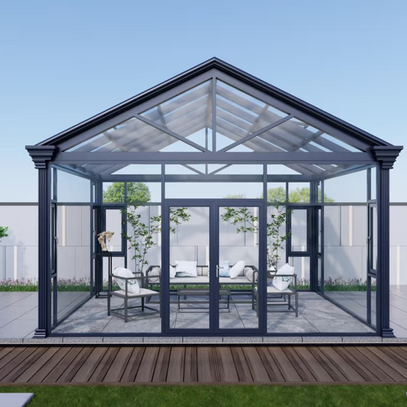 Solárium con estructura en A de aleación de aluminio (rendimiento contra viento y nieve)